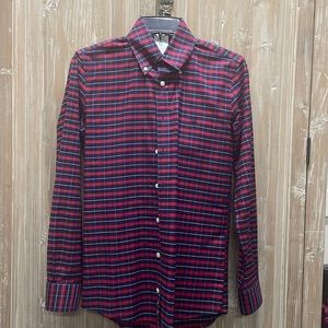 Brooks Brothers Long Sleeve, Button Up Dress Shirt, XS, Red & Navy w/ White